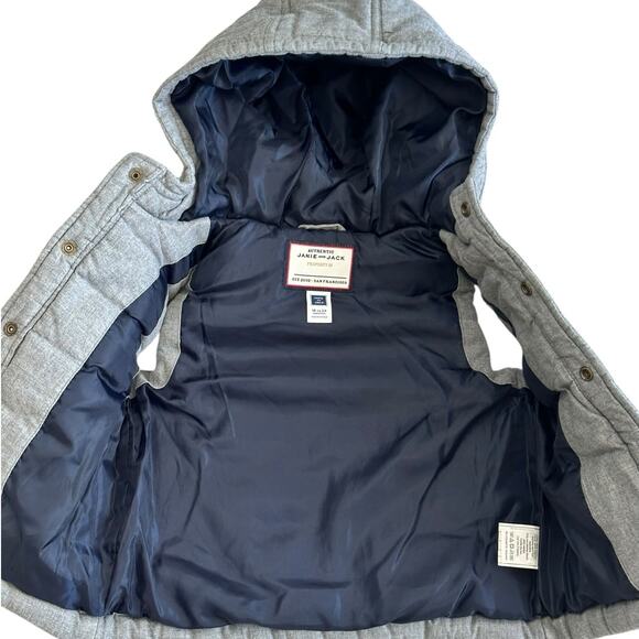 JANIE AND JACK Baby Boy Heather Gray Hooded Quilted Vest 18-24m - Picture 4 of 6